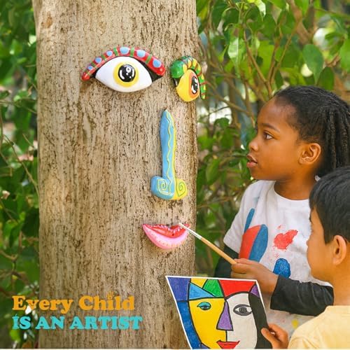 Tree Face Decor Outdoor, Cute Tree Faces Colorful Funny Outdoor Tree Faces Decor Creative Faces for Trees Garden Yard Tree Art Unique - Image 2