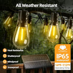 Solar Lights Outdoor Patio Lights: S14 15M 50FT Solar Powered Remote Control 3 Light Modes Dimmable Solar Waterproof Light - Shatterproof Bulbs - Camping Backyard Garden Deck Outside Yard - Image 4