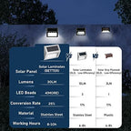 SOLPEX Solar Step Lights, 16 Pack, Waterproof 4 LEDs, Cold White - Image 3