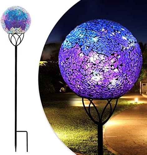 Afirst Solar Outdoor Decorative Light, Mosaic Ball Stake for Yard Decor, 6" by Afirst