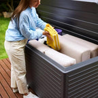 MIRADOR 205 Gallon Outdoor Storage Box with Wheels & Soft-Close Lid, Waterproof Metal Deck Box for Patio Cushions, Garden Tools & Pool Accessories, Charcoal - Image 2