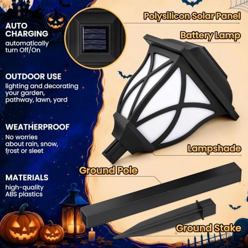 GIGALUMI Solar Halloween Lights Outdoor Decor, Solar Pathway Lights 8 Pack - Image 3