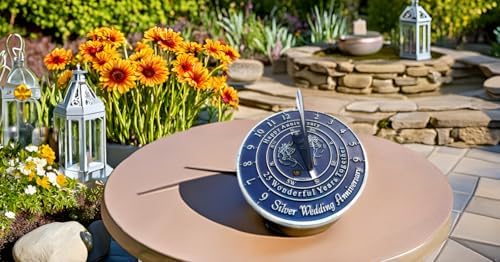 NauticalMart 25th Anniversary Sundial Gift – Silver Wedding Gift for Couples, Parents, Husband & Wife Present to Celebrate 25 Years of Marriage and Togetherness - Image 3