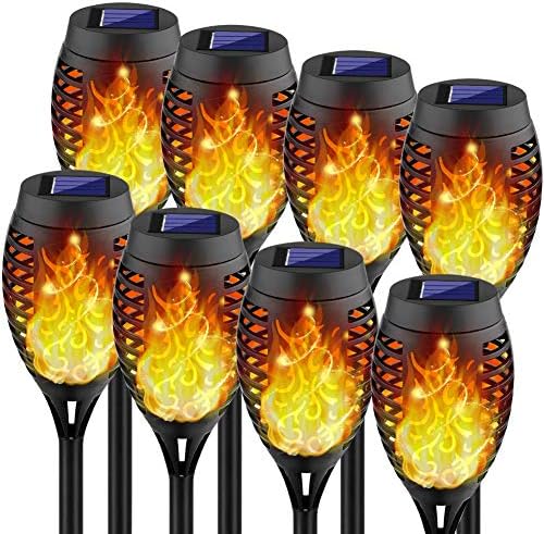 Kurifier Solar Lights Outdoor 8Pack Solar Torch Light with Flickering Flame by Kurifier