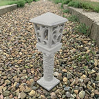 OLOMA Japanese Lantern Decorative Concrete Garden Statue Outdoor Pagoda Decor Stone Asian Zen Lightplace Sculpture Landscape Ornament Courtyard Patio Entryway Decor - Image 3