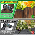 Rustic Pine Wood Garden Fence - 26.2ft Total Length (2pcs 13.1ft L*12in H) Easy to Install Sturdy Wooden Landscape Edging Border, No Fading Planter Fencing for Yard Flower Bed Lawns Pathway Tree - Image 2