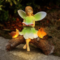 Garden Flower Fairy Statue Decor-Solar Outdoor Fairy Statues-Garden Fairy Outdoor Snail,Bird Figurines Decoration for Outside Patio Lawn Yard,Fairies Ornaments Gifts,Tall 8.4 Inches by Yiosax