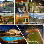150 FT Outdoor String Lights for Outside Black with 48pcs Replaceable S14 Edison Lights 2200K, Weatherproof for Patio Pergola Gazebo Backyard, 1-Pack, Hooks and Zip Ties Included, Connectable - Image 4