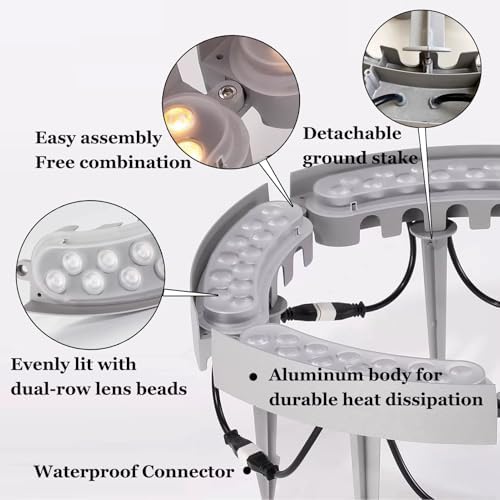 IP65 Waterproof LED Tree Light, Outdoor Landscape Uplight with Anti-Dazzling Lens, Aluminum Housing for Yard Pathway(1 Lights) - Image 5