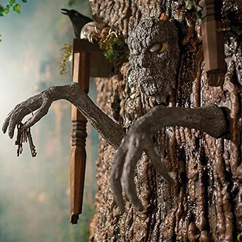 Halloween Decoration Tree Bark Monster Yard Decor, Halloweens Face Props, Bark Face Tree Person Decoration for Garden and Halloween, Outdoor Scary Spooky Facial Hanging Ornament (Set) - Image 4