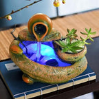 Tabletop Waterfall Tabletop Fountain Resin Rockery Water Fountain Crafts Office Desktop Decoration Ornaments Tabletop Water Fountain (A) - Image 3