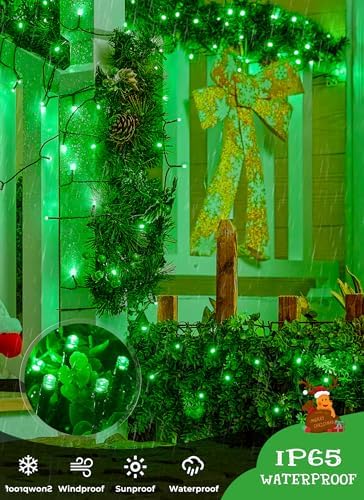 Brightown Solar Christmas Lights Outdoor, 4 Pack Total 184FT 480 LED, Green - Image 2