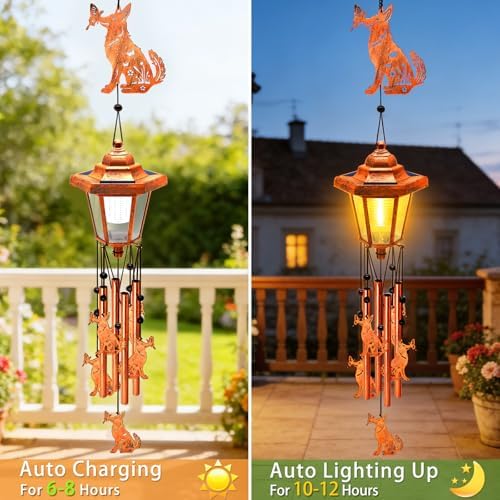 Dog Solar Wind Chimes for Outside, Birthday Gifts for Mom Women Grandma Mother's Day Memorial, 34-Inch Windchimes with Wind Spinner, Outdoor Hanging Solar Lights Waterproof Garden Decor Patio Yard - Image 3