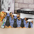Black Cat Battery Operated Candles with Flickering Flame Timer Flameless Fake Pillar Candles Color Changing Led Electric Candles Tea Light for Halloween Party Home Table Kitchen Decor - Image 4