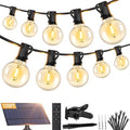 Brightever 120FT Solar String Lights Outdoor with Remote, Waterproof Dimmable 3 Modes Outdoor Lights with 50+2 LED Shatterproof G40 Bulbs, Solar Power Patio Lights for Outside Wedding Party Decor by Brightever