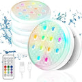 Rechargeable Submersible Led Lights, Pool Lights with Remote, IP68 Full Waterproof Underwater Lights Built-in Magnet 16 Color Changing Floating Lights for Bathtubs, Ponds(4 Pack) by Ueyake