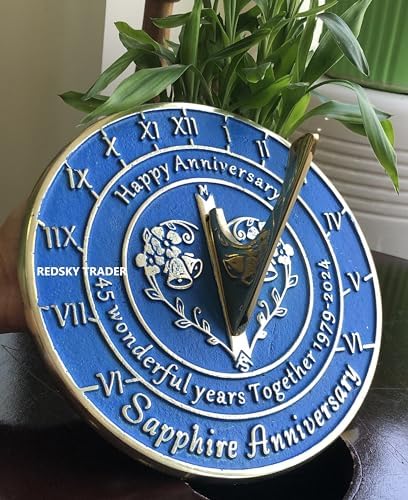 45th Anniversary Sundial Wedding Memorial Gift for Love Ones 8 inches Home and Garden Decor - Image 5