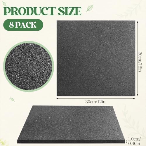 Nuanchu 8 Pcs Rubber Stepping Stones Outdoor 12 x 12 Inch, Square, Gray - Image 2