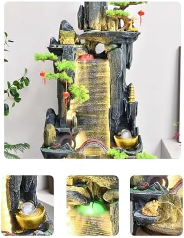 Cascading Rock Outdoor Water Fountain Rockery Water Decoration, Living Room Courtyard Water Circulation Fountain Landscape, Office Decoration Fish Tank for a Calming in Outdoor(M) - Image 3