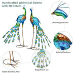 32" Metal Peacock Couple Garden Statue, Handmade Sculpture - Image 6