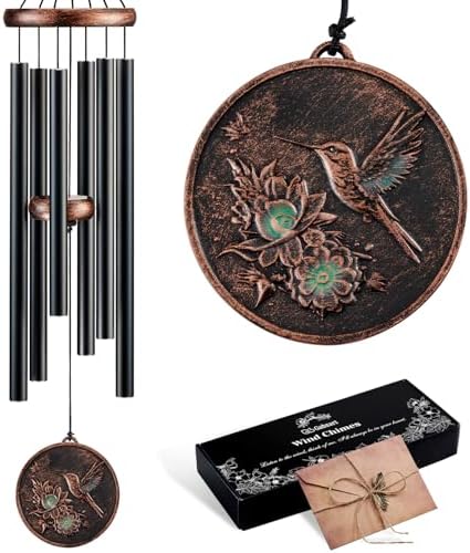 34”Hummingbird Wind Chimes for Outside, Gifts for Women Mom Grandma by Gabzart