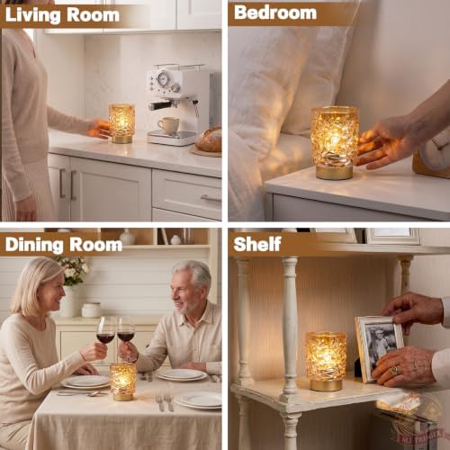Battery Operated Lamp Timer, Cordless Table Lamp for Shelf Decor, Ice - Image 5