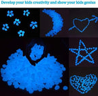 4.8Lbs 1100pcs Glow in The Dark Stones Garden Pebbles Rocks Indoor Outdoor Decor Luminous Stone for Walkways Driveway Yard Grass (White in Daytime, Blue in Night) - Image 4