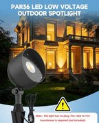 Landscape Spotlight 10W PAR36 LED Landscape Bulb 2700K 12V 1Pc - Image 2
