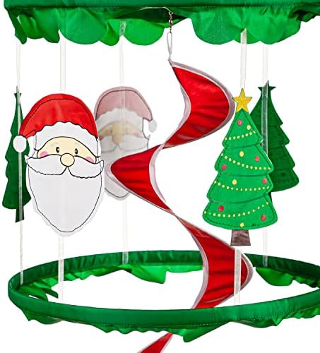Evergreen Santa and Tree Hanging Spinner - Image 2