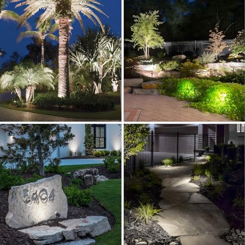 APONUO Solar Spot Lights Outdoor 4-in-1 Solar Landscape Lighting Dusk to Dawn Solar Uplights IP65 Waterproof 9.8ft Cable Outdoor Spot Lights for Yard Pathway Garden Tree Decoration (Cool White) - Image 3
