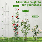 2 Pack Trellis for Climbing Planting Outdoor, 6ft Plant Trellis-Rustproof Metal Pipe with Heavy Duty Plastic Coated, Potted Plant Support for Clematis Vine Jasmine Support (White, 2 Pack) - Image 2