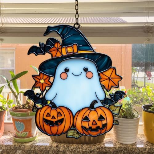 Cute Witch Ghost Acrylic Suncatcher - Image 4