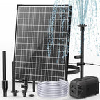 POPOSOAP Solar Fountain Pump, 20W Solar Powered Water Pump 320GPH Flow Adjustable, Solar Pond Pump with 4 Spray Patterns for Garden, Ponds, Fish Tank, Waterfall by POPOSOAP