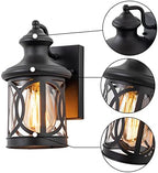 2-Pack Outdoor Wall Lights, Porch Lights, Waterproof Outdoor Wall Sconce, Exterior Light Fixture Matte Black with Clear Glass Shade for Garage Patio Front Door Balcony, 12in. - Image 3