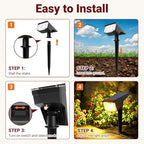 AUDERWIN Solar Spot Lights Outdoor Waterproof 12 Pack Warm White - Image 6