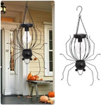 Solar Spider Hanging 20.5in Iron Halloween Garden Glowing Light Decor by Unknown