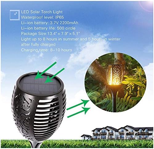 TRENDY Moon Solar Lights Outdoor,Waterproof Flickering Flames Torches Light 96 LED Spotlights Landscape Decor Lighting Dusk to Dawn Auto On/Off Security Torch Light for Garden Patio Driveway (2 Pack) - Image 3