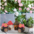 Milisten 4pcs Miniature Fairy Garden Accessories Moss Decor Small Succulent Planters for Home Use Colorful Flower and Leaf Ornaments for Fairy House Decoration - Image 4