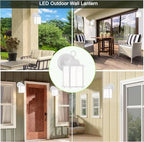 WISBEAM White Outdoor LED Wall Lantern, 2 Packs Outdoor Porch Light Fixture, Aluminum Housing Plus Glass, Wet Location Rated, ETL Qualified, 3000K - Image 4