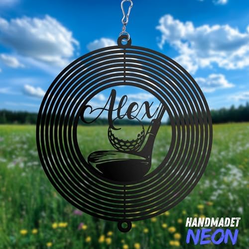 Personalized Golf Outdoor Wind Spinner Sublimation Custom Name Metal Art Kinetic Ornament Laser Cut 3D Decor for Lawn Patio Porch Indoor Garden Yard Golf Lovers Dads Father Presents - Image 3