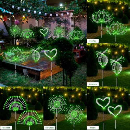 Slyuexu Solar Garden Lights Outdoor Waterproof, 4 Pack Total 480 LED - Image 5
