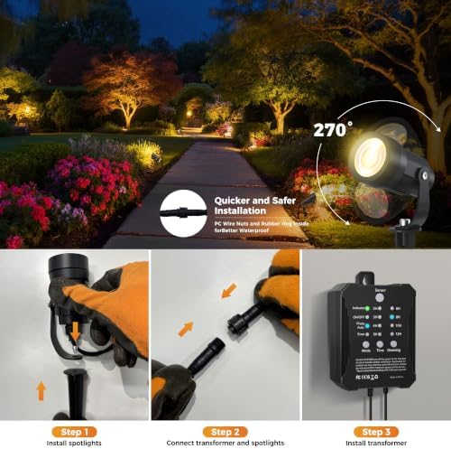 COLOER 8Pack 5W Landscape Lighting Kit with Transformer - Image 6