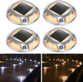 AGPTEK Solar Driveway Lights Outdoor 4 Pack, 2 Color Modes LED Deck Dock by AGPTEK