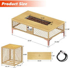 LYNSLIM Outdoor Fire Pit Table with Tank Table, CSA Certifed 60,000 BTU Stainless Steel Burner, Rattan Rectangular Propane Patio Firepit Table for Outside with Exterior, Porch, Backyard or Garden - Image 5