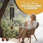 Memorial Wind Chimes for Outside — Sympathy Gift for Loss of Loved One, 36" Aluminum Pipe & Solid Pine Wood Windchimes, Deep-Toned, Includes Keepsake Letter & Keychain — Porch Decor - Image 6