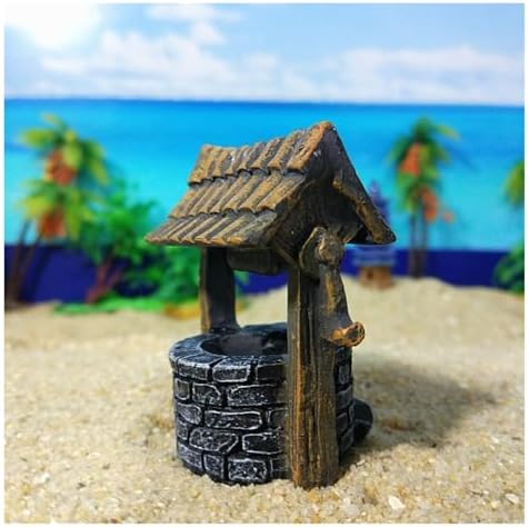 Garden Decor Mini Garden Well/Miniature Rustic Artificial Resin Miniature Fairy Wishing Well Statue Outdoor Statue - Image 4