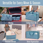 VENO 8 Pack Extra Large Heavy Duty Moving Bags with Wide Opening & Reinforced Handles, Reusable Storage Tote Bags with Strong Zippers for Clothes, College Dorm Essentials & Moving Supplies - Image 6