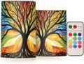 ALAZA Mysterious Tree Colorful Flameless Candles, LED Pillar Candles with Remote Timer, Battery Operated Candles Set of 2 by ALAZA