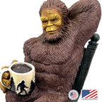 Bella Haus Bigfoot Garden Statue | Sasquatch Enjoying Morning Coffee | Whimsical Bigfoot Cabin Décor for Yard Patio Office or Home | Mythical Coffee-Loving Sasquatch Figurine | Hand-Painted Resin - Image 5