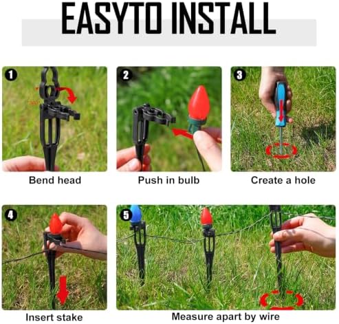 Suzile 100 Pcs Christmas Plastic Light Stakes 15'' Tall Xmas Yard Stakes - Image 3